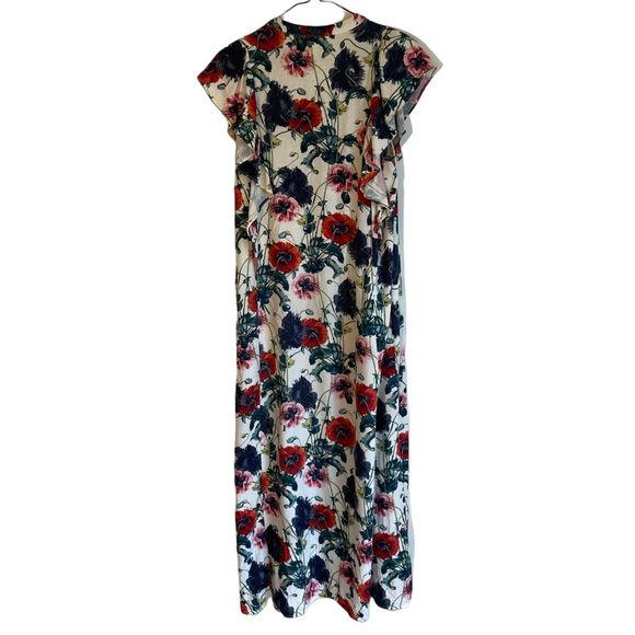 H&M FLORAL FLOWY RUFFLED SHORT SLEEVES MAXI DRESS, SIZE 6 - Picture 7 of 12